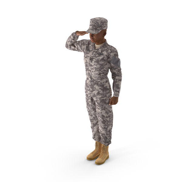 Black Female Soldier ACU Saluting Pose PNG Images & PSDs for Download ...