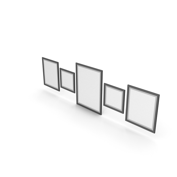 Picture Frame: Black Framed Paintings with Grey Border PNG & PSD Images