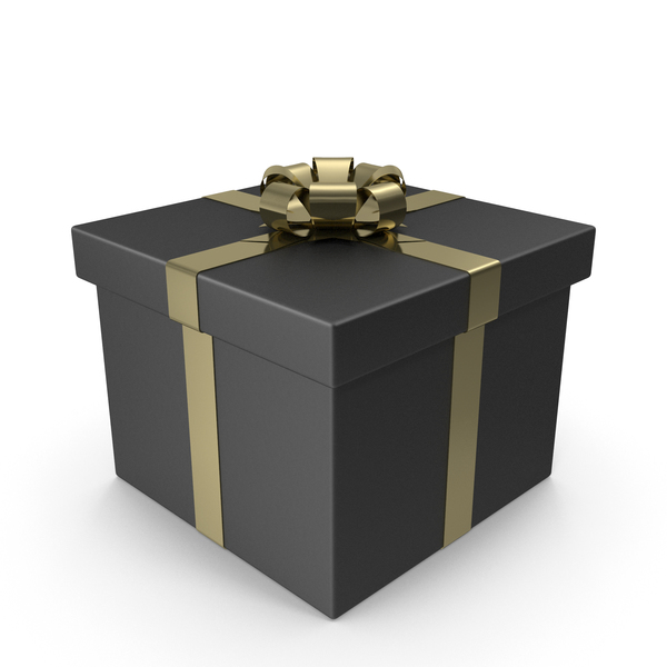 Black Gift Box with Gold Bow PNG & PSD Images Black Gift Box with Gold Bow PNG & PSD Images