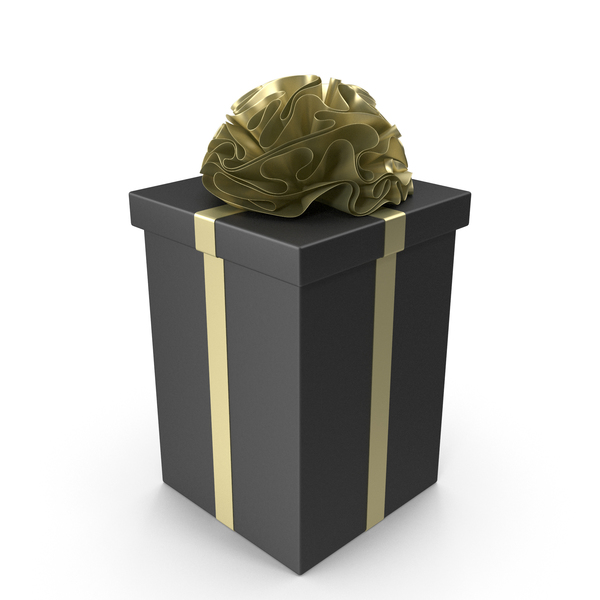 Holiday Accessories: Black Gift Box with Gold Ribbon PNG & PSD Images Holiday Accessories: Black Gift Box with Gold Ribbon PNG & PSD Images