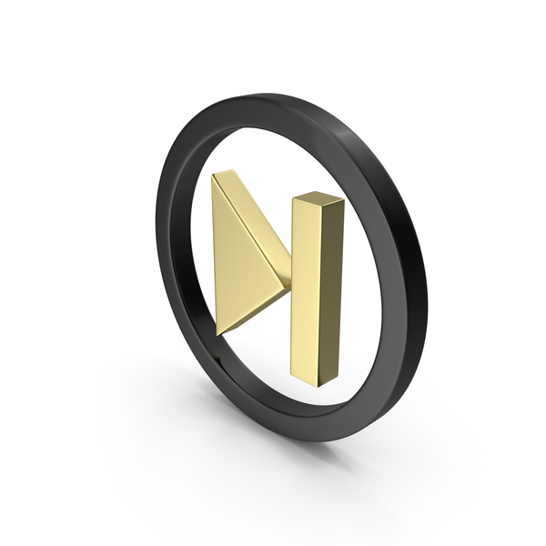 Logo: Black & Gold Circular Play Next Track Icon PNG & PSD Images