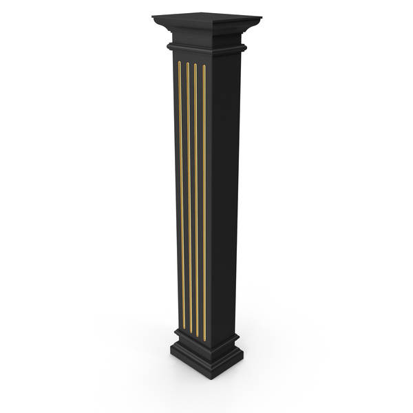 Black & Gold Decorative Column PNG & PSD Images Black & Gold Decorative Column PNG & PSD Images
