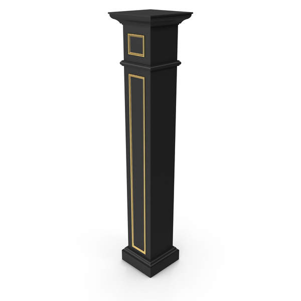 Black & Gold Decorative Column PNG & PSD Images