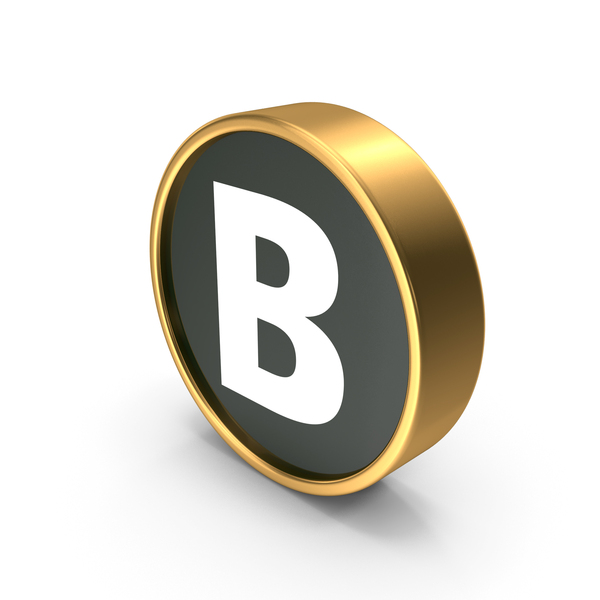 Black & Gold Round Alphabet B Button PNG Images & PSDs for Download ...