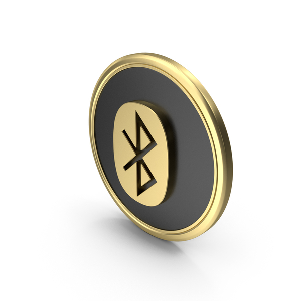Symbols: Black & Gold Round Bluetooth Symbol PNG & PSD Images