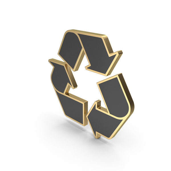 Symbols: Black & Golden Recycle Symbol PNG & PSD Images