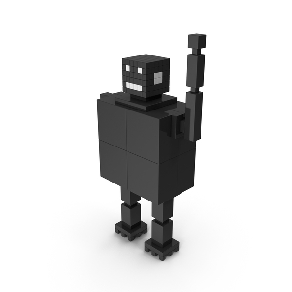 Characters: Black Happy Cubic Man PNG & PSD Images