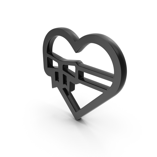Symbols: Black Heart Gift Symbol PNG & PSD Images