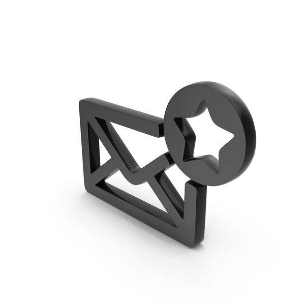 Symbols: Black Important Mail Icon PNG & PSD Images