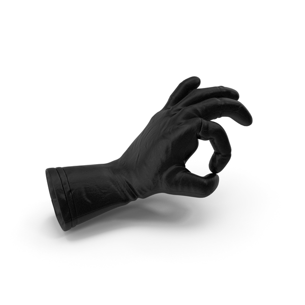 Gloves: Black Leather Glove Ok Pose PNG & PSD Images Gloves: Black Leather Glove Ok Pose PNG & PSD Images