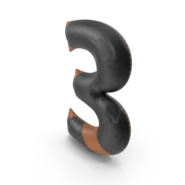 Language: Black Leather Number 3 PNG & PSD Images Language: Black Leather Number 3 PNG & PSD Images