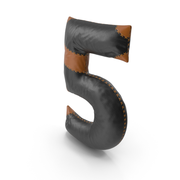 Language: Black Leather Number 5 PNG & PSD Images