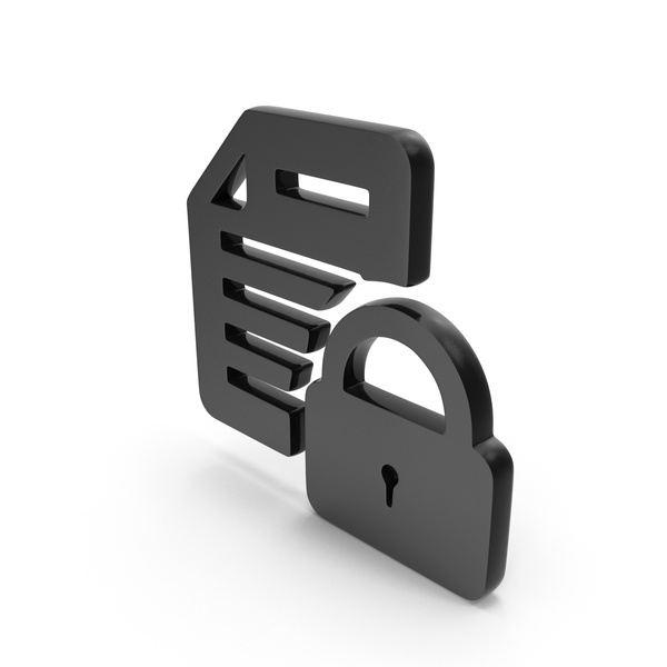 Symbols: Black Locked File Icon PNG & PSD Images