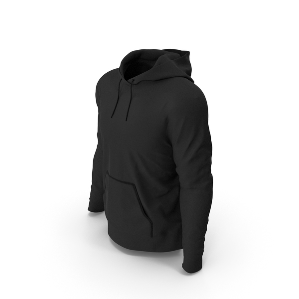 Sweatshirt: Black Male Standard Hoodie Worn PNG & PSD Images