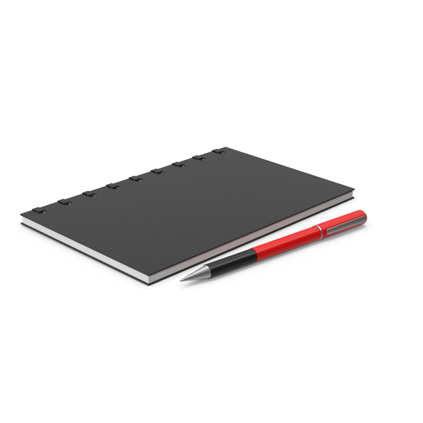 Black Notepad With Pen PNG & PSD Images