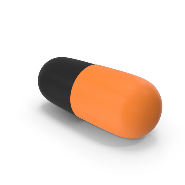 Black Orange Capsule Pill PNG & PSD Images
