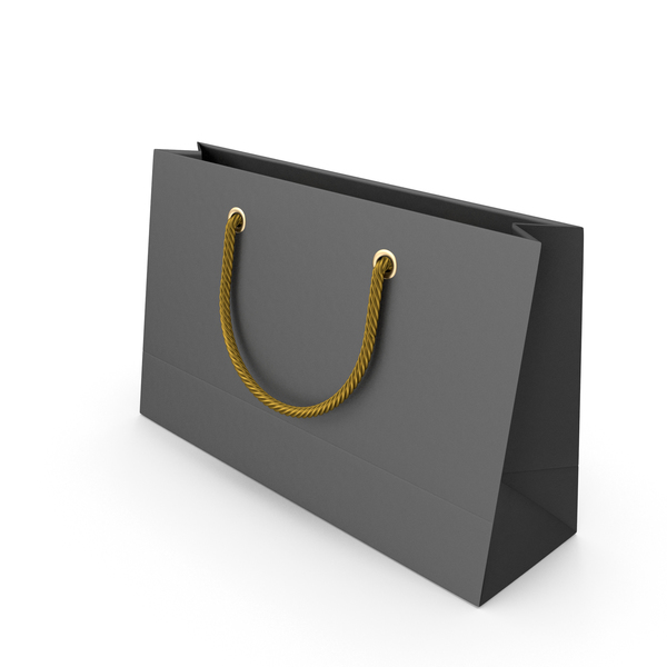 Gift: Black Packaging Bag with Gold Handles PNG & PSD Images Gift: Black Packaging Bag with Gold Handles PNG & PSD Images