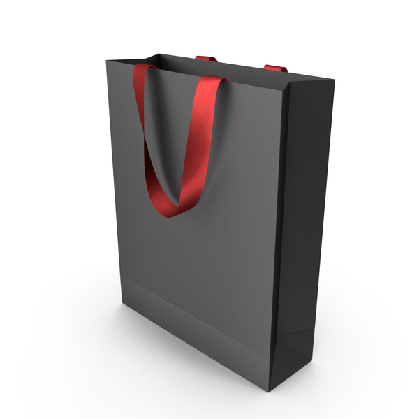 Gift: Black Packaging Bag with Red Tape Handles PNG & PSD Images Gift: Black Packaging Bag with Red Tape Handles PNG & PSD Images