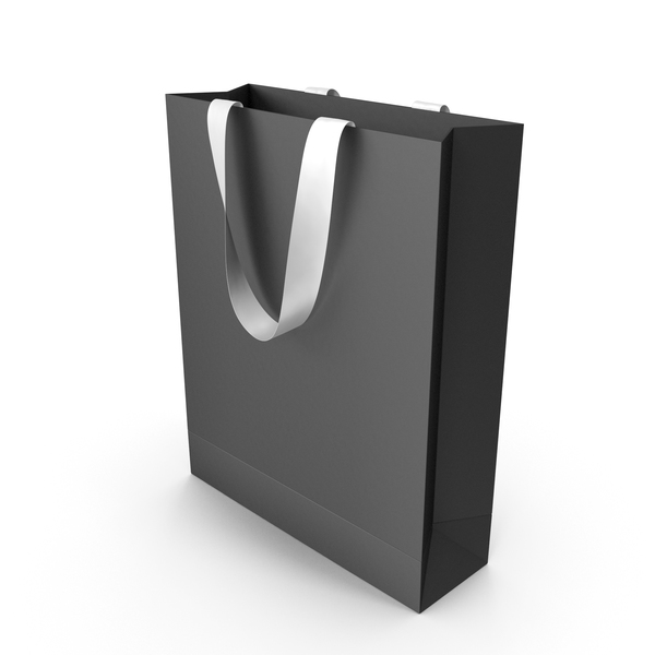 Gift: Black Packaging Bag with White Tape Handles PNG & PSD Images Gift: Black Packaging Bag with White Tape Handles PNG & PSD Images