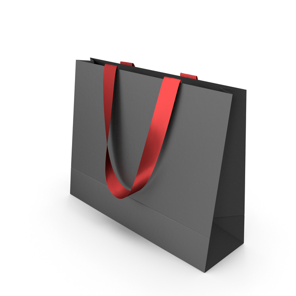 Gift: Black Paper Bag with Red Handles PNG & PSD Images Gift: Black Paper Bag with Red Handles PNG & PSD Images
