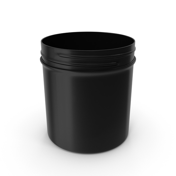 Black Plastic Jar Wide Mouth Straight Sided 20oz Without Cap PNG Images ...