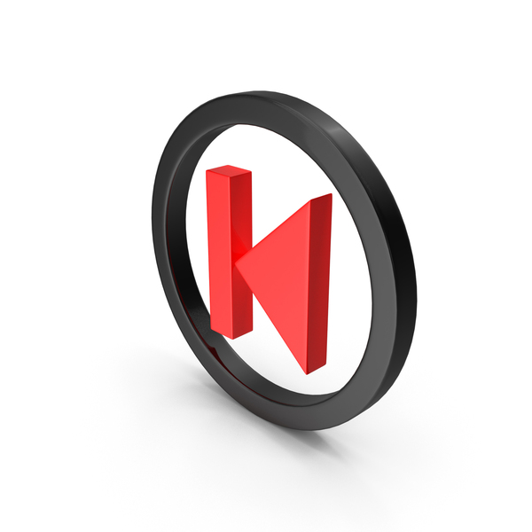 Logo: Black & Red Circular Play Previous Track Icon PNG & PSD Images