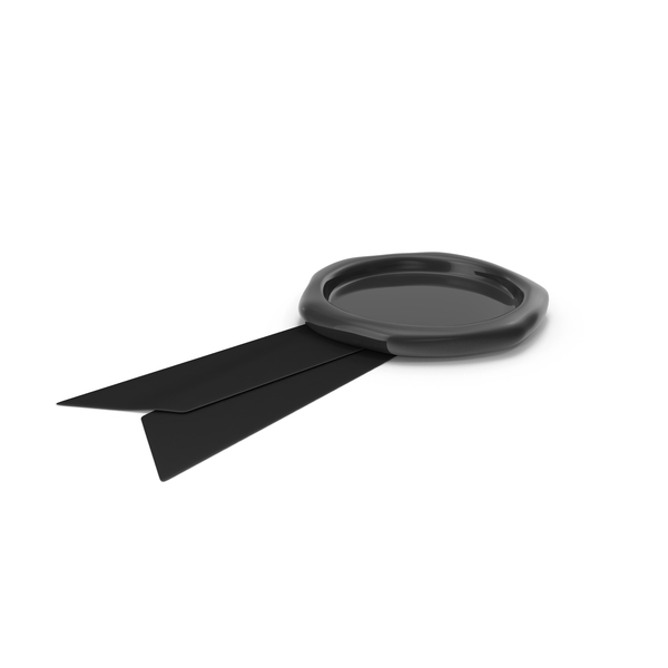 Black Ribbon with Wax Stamp PNG & PSD Images