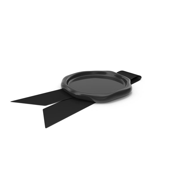 Black Ribbon with Wax Stamp PNG & PSD Images Black Ribbon with Wax Stamp PNG & PSD Images