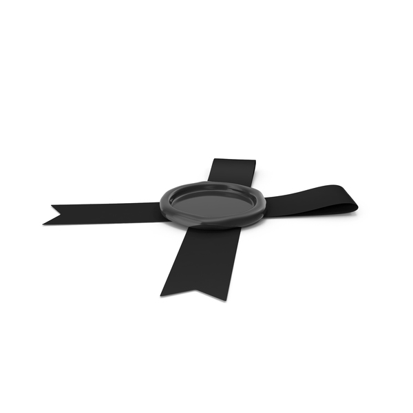 Black Ribbon with Wax Stamp PNG & PSD Images Black Ribbon with Wax Stamp PNG & PSD Images