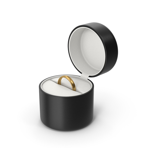 Black Round Ring Box With Ring PNG & PSD Images