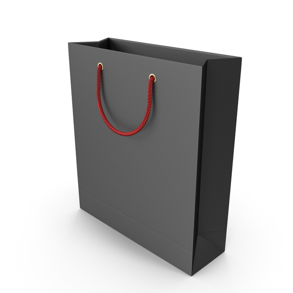 Gift: Black Shopping Bag with Red Handles PNG & PSD Images Gift: Black Shopping Bag with Red Handles PNG & PSD Images