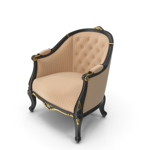 Arm Chair: Black Signorini Coco  Forever 9536 Baroque Armchair PNG & PSD Images