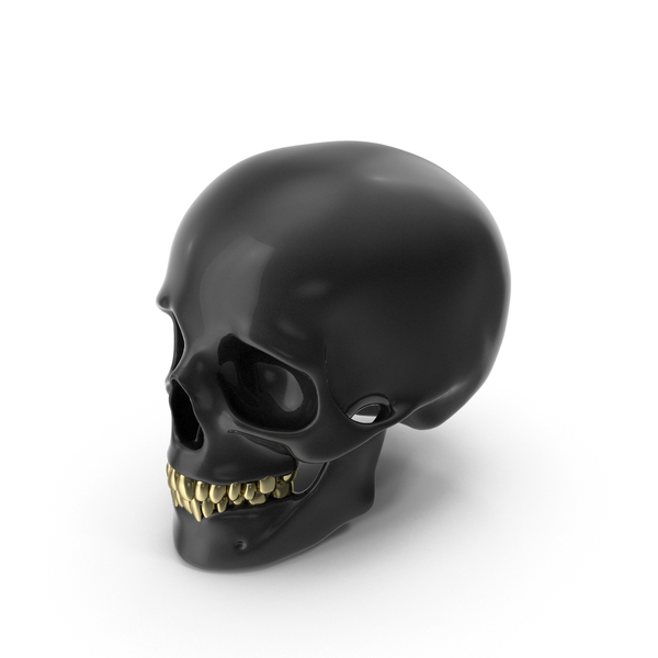 Halloween Decoration: Black Skull with Gold Teeth PNG & PSD Images Halloween Decoration: Black Skull with Gold Teeth PNG & PSD Images
