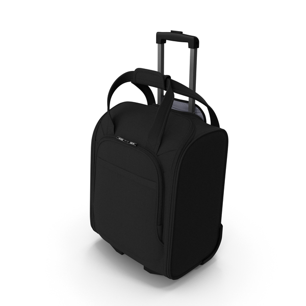 Suitcase: Black Softshell Rolling Luggage PNG & PSD Images