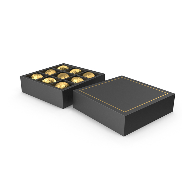 Black Square Gift Box with Chocolates PNG & PSD Images Black Square Gift Box with Chocolates PNG & PSD Images