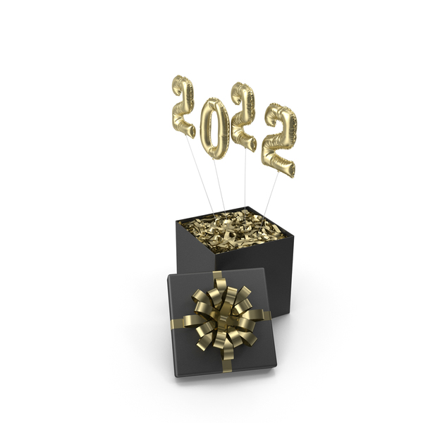 New Year's Letters: Black Surprise Box with Gold Symbol 2022 Balloons Letter PNG & PSD Images New Year's Letters: Black Surprise Box with Gold Symbol 2022 Balloons Letter PNG & PSD Images