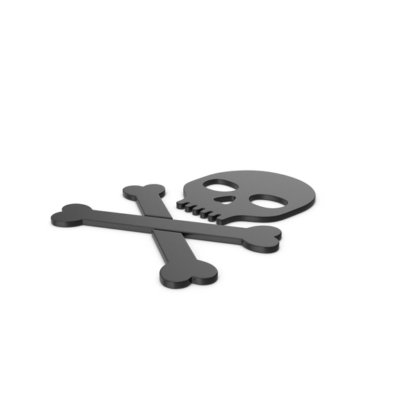 Computer Icon: Black Symbol Skull With Crossed Bones PNG & PSD Images