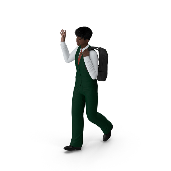 Man: Black Teenager Dark Skin School Uniform Walking PNG & PSD Images Man: Black Teenager Dark Skin School Uniform Walking PNG & PSD Images