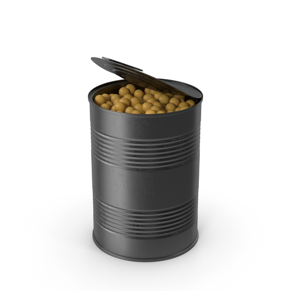 Black Tin Can With Yellow Peas PNG & PSD Images