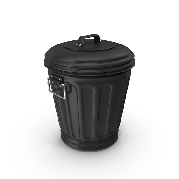 Garbage Container: Black Trash Can PNG & PSD Images