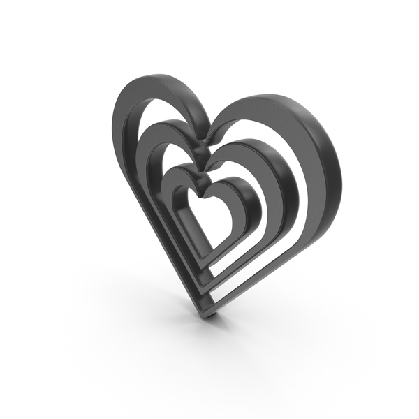 General Decor: Black Valentine Concentric Heart Frame PNG & PSD Images