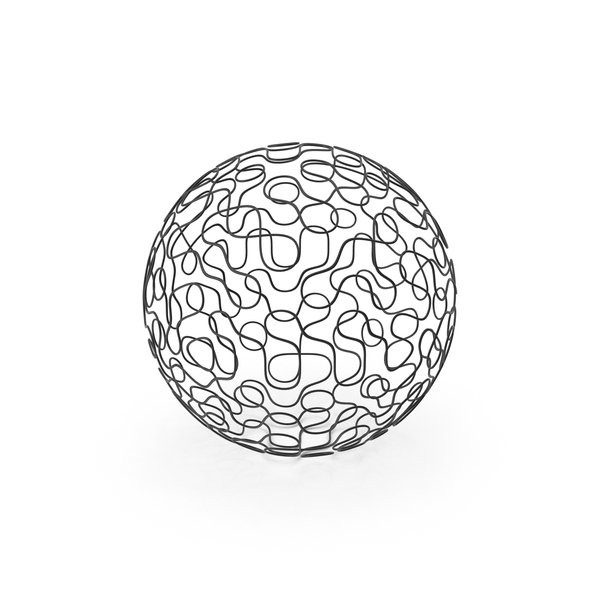 Geometric Shape: Black Wire Sphere PNG & PSD Images