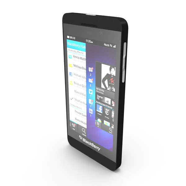 Cellphone: Blackberry Z10 Smartphone PNG & PSD Images