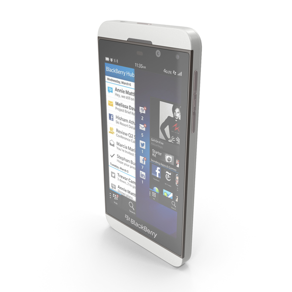 Smartphone: BlackBerry Z10 White PNG & PSD Images