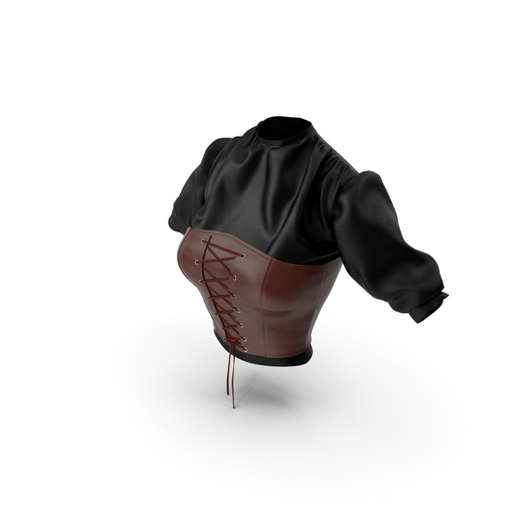 Blouse With Corset Leather PNG & PSD Images Blouse With Corset Leather PNG & PSD Images