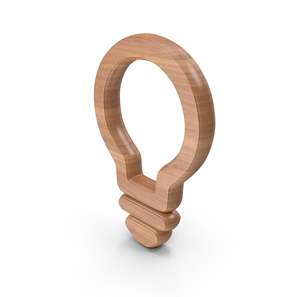 Halogen Bulb: Blub Outline Wood Symbol PNG & PSD Images