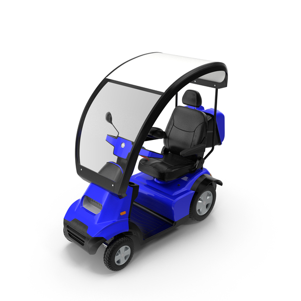 Mobility: Blue 4 Wheel Electric Scooter PNG & PSD Images