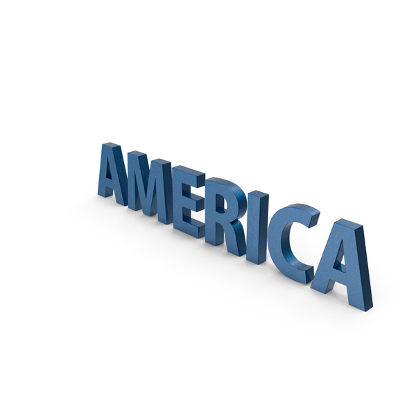 Symbols: Blue America Text PNG & PSD Images