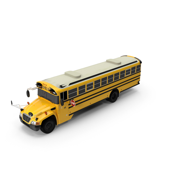 Blue Bird Vision School Bus Exterior Only PNG & PSD Images