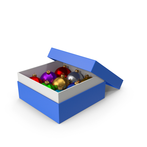 Christmas Ball: Blue Box With Ornaments PNG & PSD Images Christmas Ball: Blue Box With Ornaments PNG & PSD Images